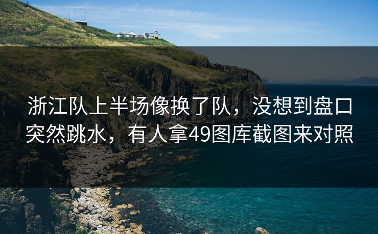 浙江队上半场像换了队，没想到盘口突然跳水，有人拿49图库截图来对照