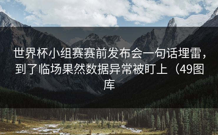 世界杯小组赛赛前发布会一句话埋雷，到了临场果然数据异常被盯上（49图库