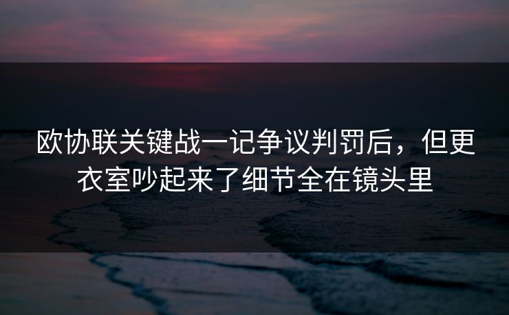 欧协联关键战一记争议判罚后，但更衣室吵起来了细节全在镜头里