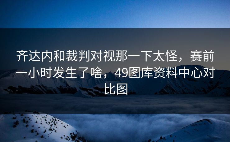 齐达内和裁判对视那一下太怪，赛前一小时发生了啥，49图库资料中心对比图